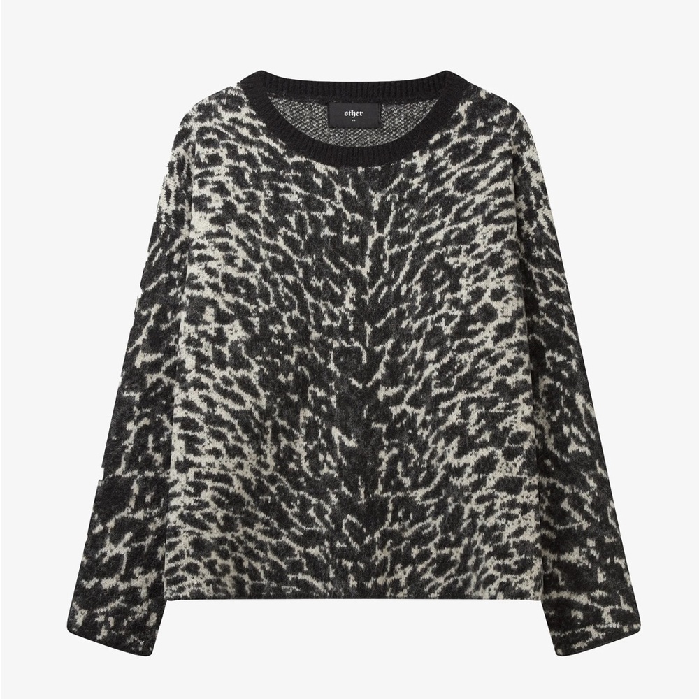 THE OTHER UK WOOL ANIMAL PRINT DISTRESSED SWEATER JUMPER